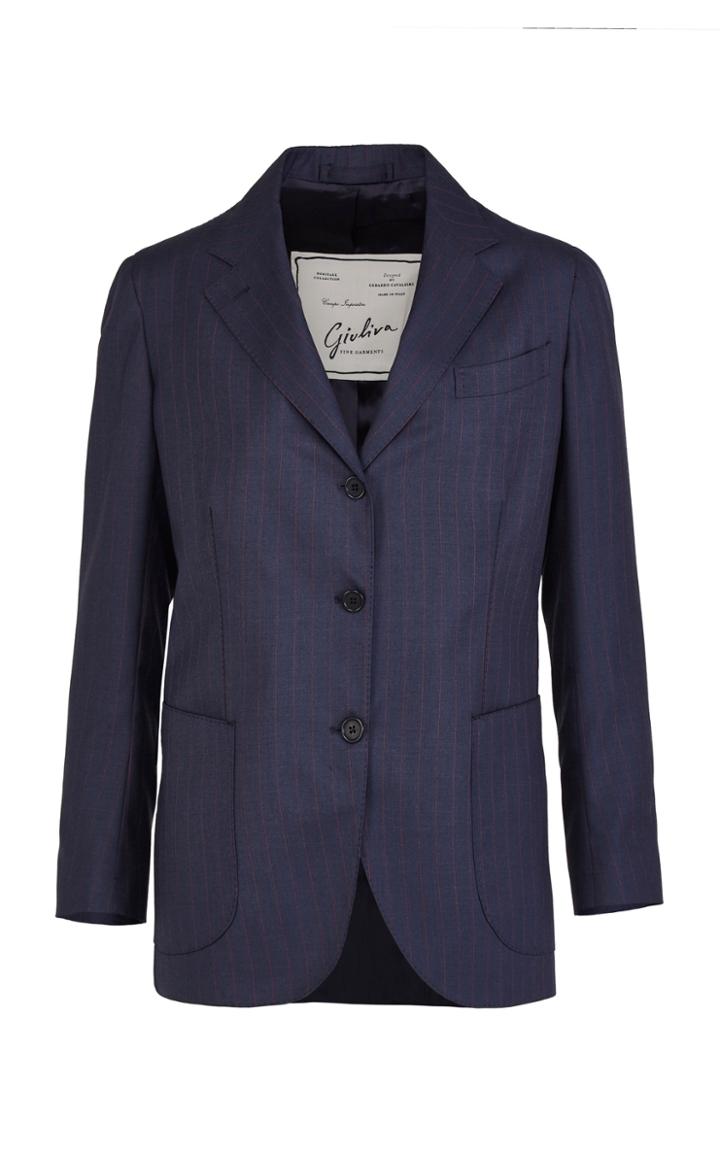 Giuliva Heritage Collection Wool Dot Pinstriped Esther Blazer