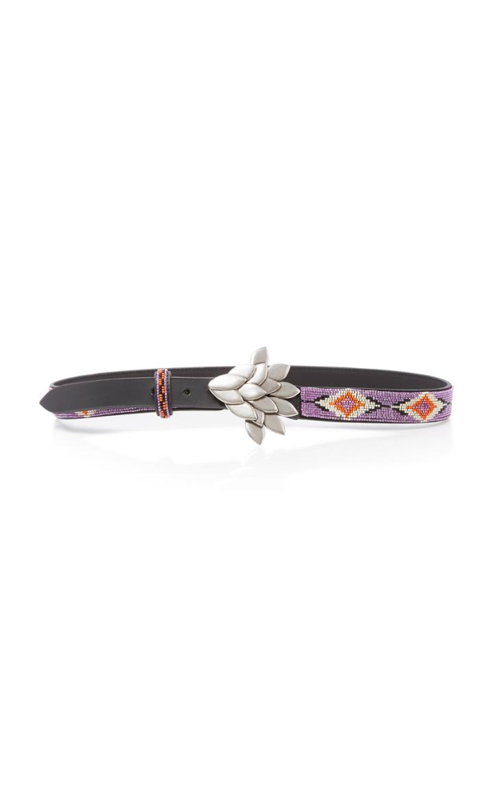 Moda Operandi Isabel Marant Relsa Beaded Leather Belt Size: L