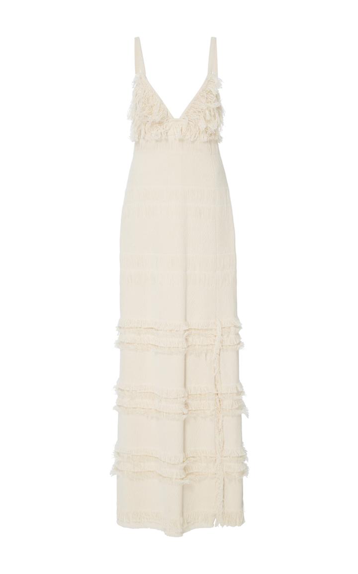 Rosie Assoulin Empire Waist Frayed Gown