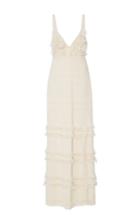 Rosie Assoulin Empire Waist Frayed Gown