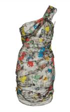 Versace Floral One-shoulder Tulle Dress