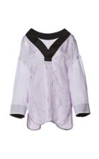 Mame Kurogouchi Printed Silk Blend Top