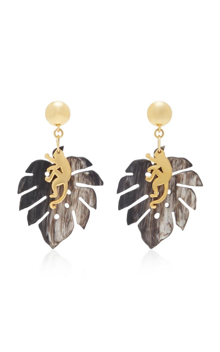 Oscar De La Renta Small Jungle Horn Earring