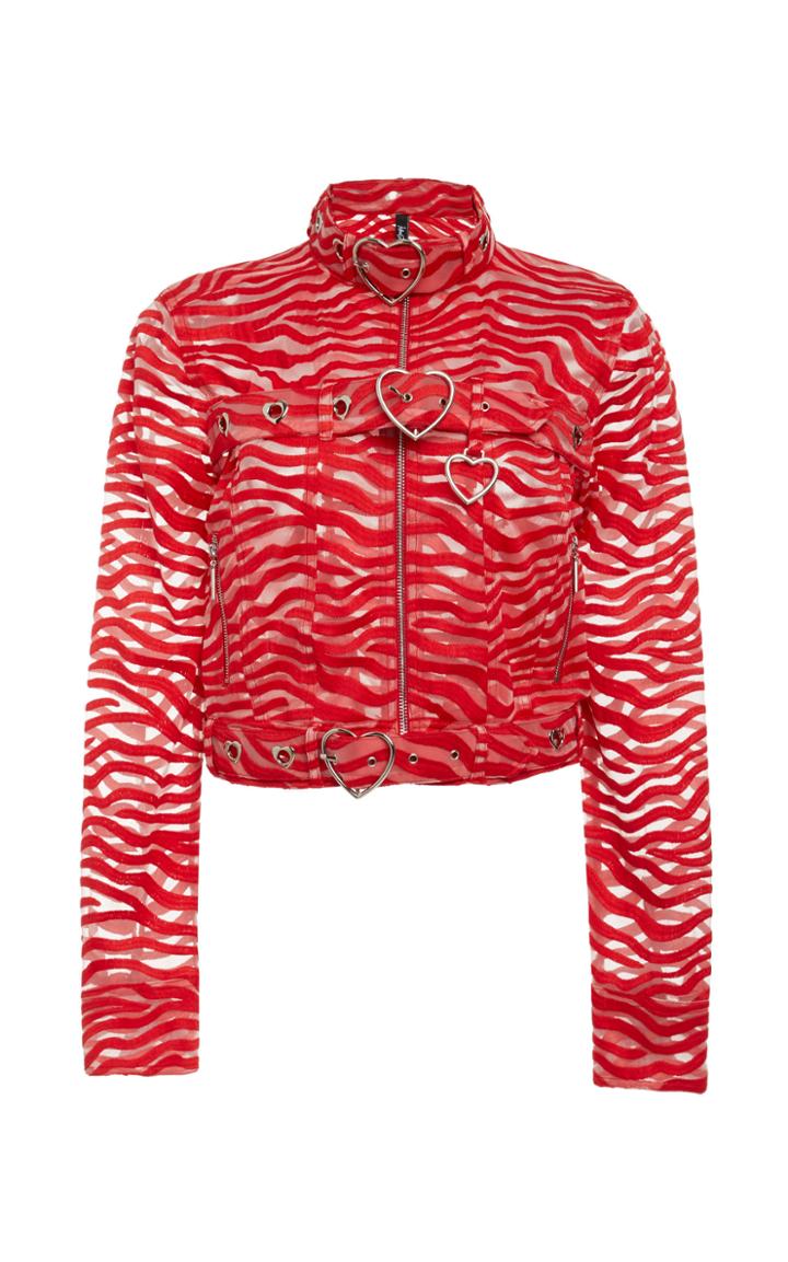 Adam Selman Embroidered Tulle Jacket