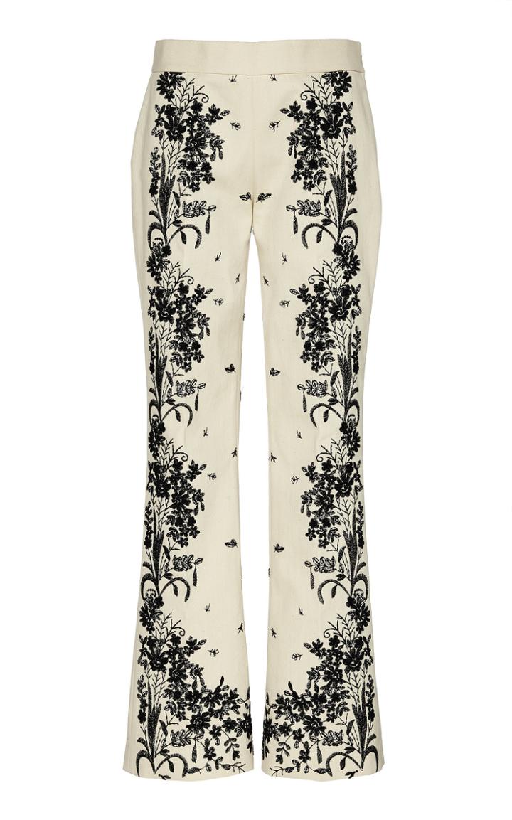 Moda Operandi Giambattista Valli Printed Two-tone High-rise Flared Pants Size: 40