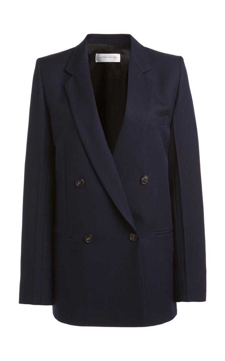 Moda Operandi Victoria Beckham Double Breasted Wool Blazer