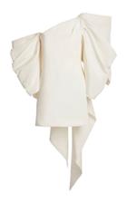 Carolina Herrera Bow-embellished Silk-faille Mini Dress