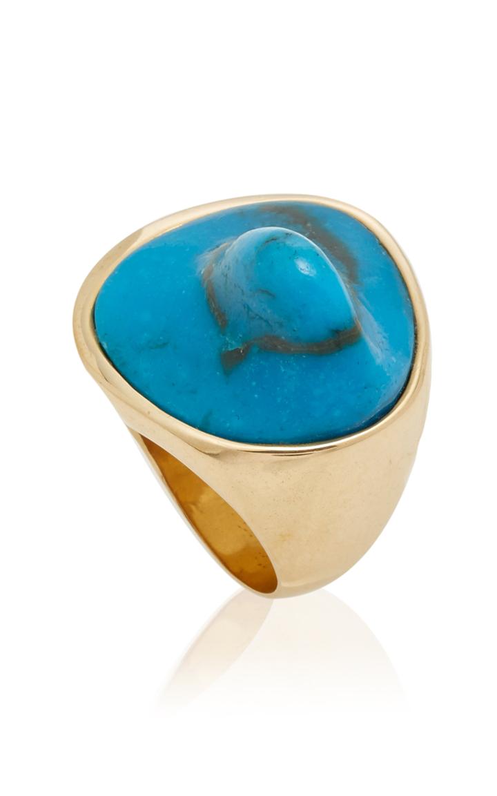 Moda Operandi Lisa Eisner Kingman Turquoise Shark Fin Ring Size: 5.5