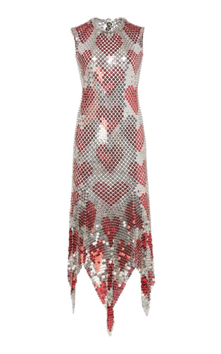 Moda Operandi Paco Rabanne Heart-motif Chainmail Midi Dress Size: 34