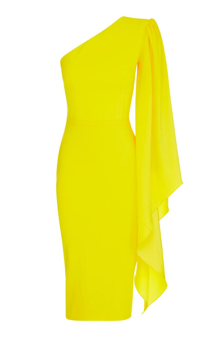Alex Perry Finley Crepe One-shoulder Midi Dress