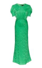 Saloni Bianca Puff Sleeve Silk Dress