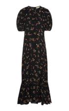 Bytimo Floral-print Crepe De Chine Midi Dress