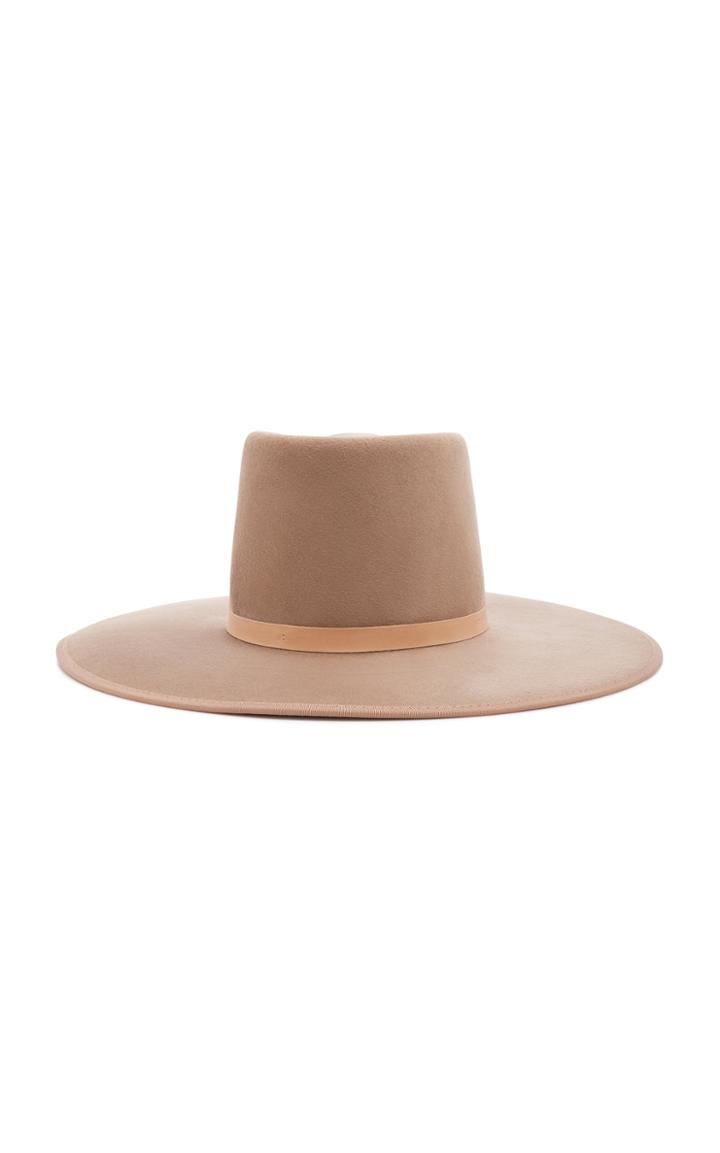 Janessa Leone Edie Suede-trimmed Wool-felt Fedora Size: S
