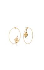 Donna Hourani Hope 18k Gold, Quartz And Emerald Earrings