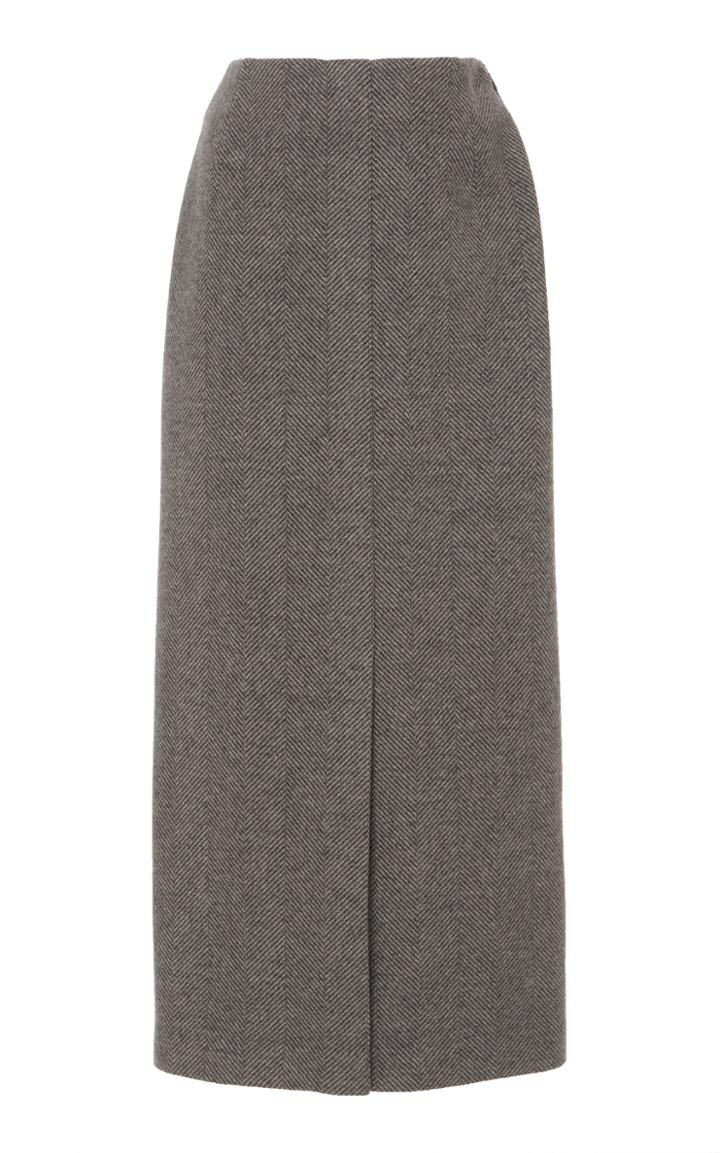 Moda Operandi Agnona Wool-cashmere Herringbone Midi Skirt