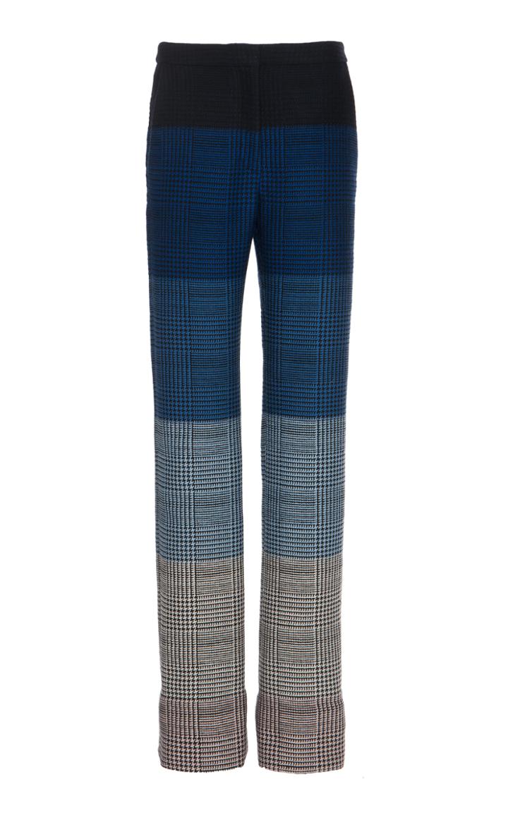 Mary Katrantzou Degrad Prince Of Wales Wool-blend Slim-leg Pants