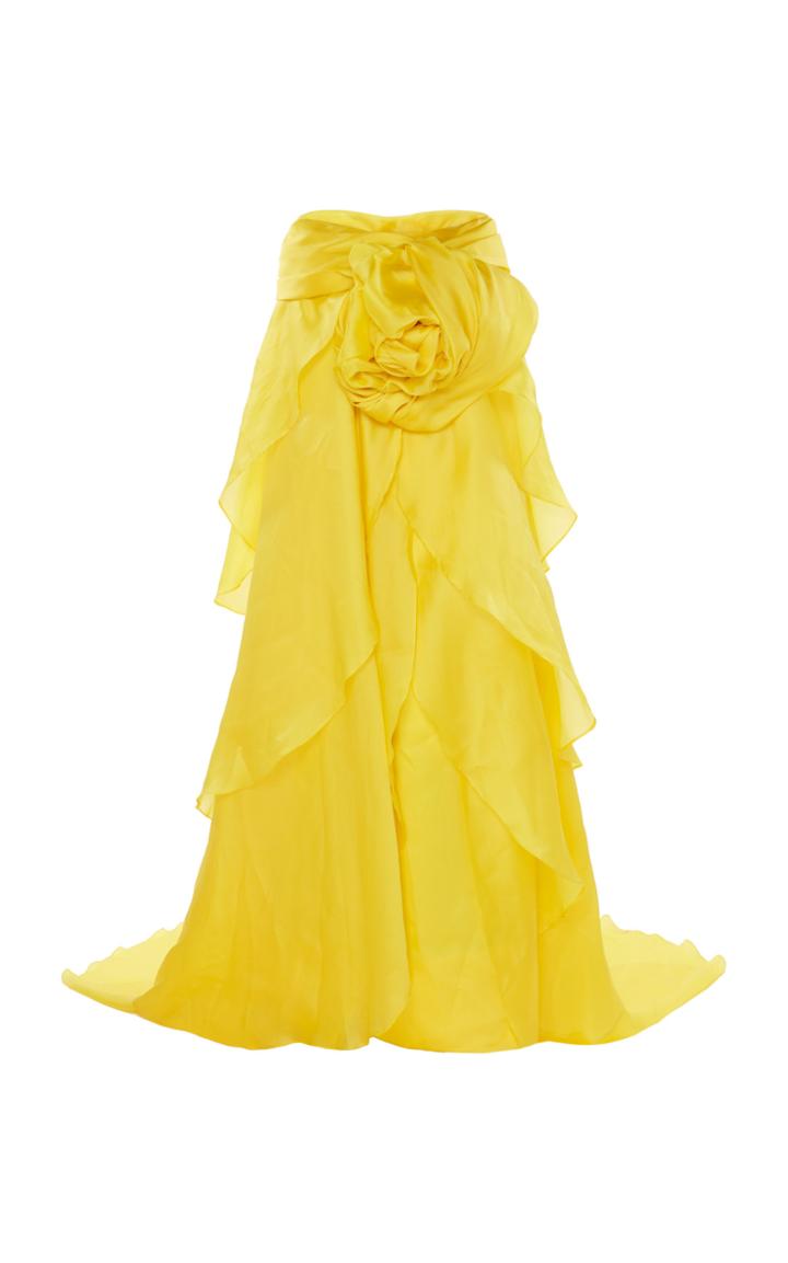 Moda Operandi Richard Quinn Floral-embellished Layered Satin Gown Size: 6