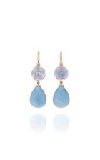 Irene Neuwirth One-of-a-kind 18k Rose Gold Carved Chalcedony And Blue Opal Drop Earrings