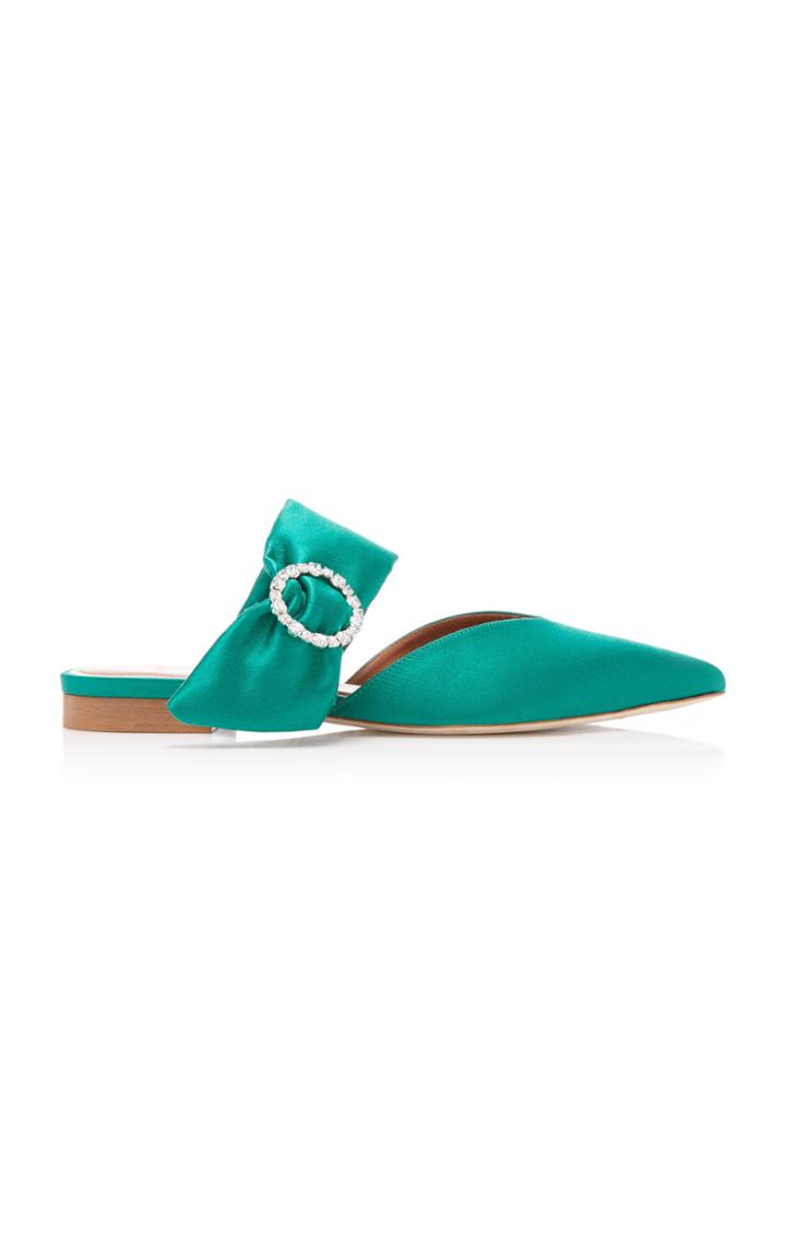 Malone Souliers Maite Crystal-embellished Satin Flats