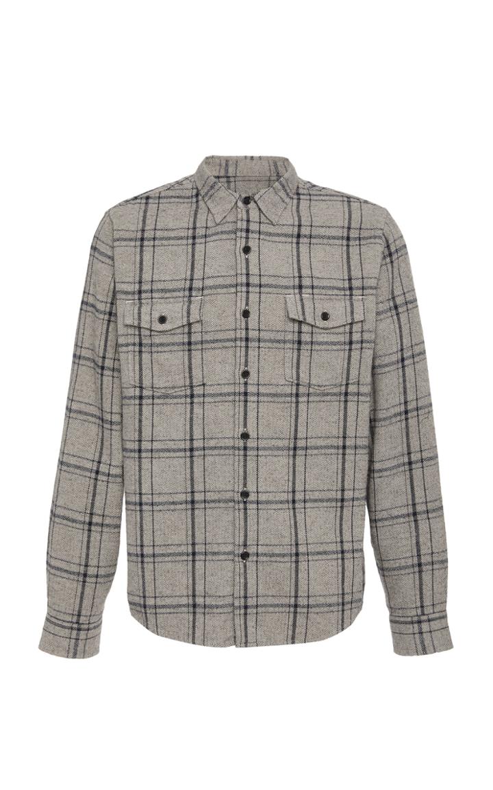 Frame Plaid Cotton Button-down Shirt