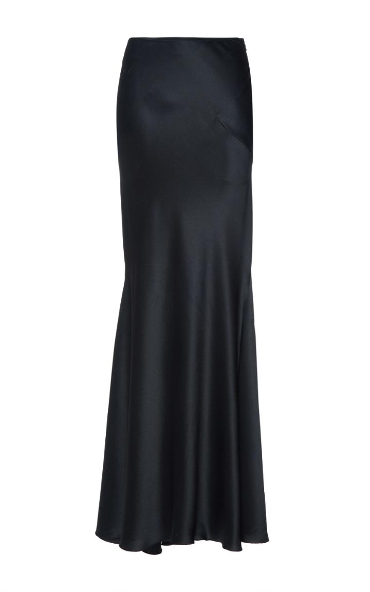 Alberta Ferretti Silk Satin Long Skirt