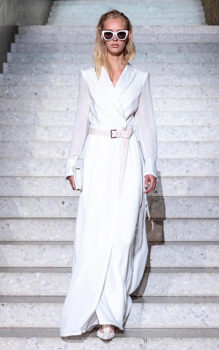 Max Mara Gemma Layered Crepe And Chiffon Trench Coat Dress