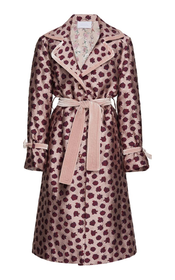 Luisa Beccaria Jacquard Roses Coat