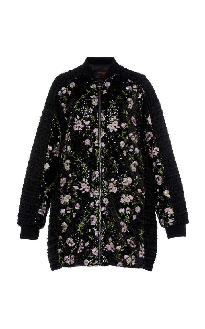 Giambattista Valli Oversized Floral-embroidered Sequined Coat