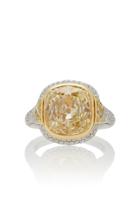 Martin Katz One-of-a-kind Light Yellow Cushion Diamond Ring