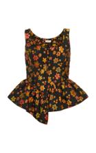 Isa Arfen Floral-jacquard Peplum Top