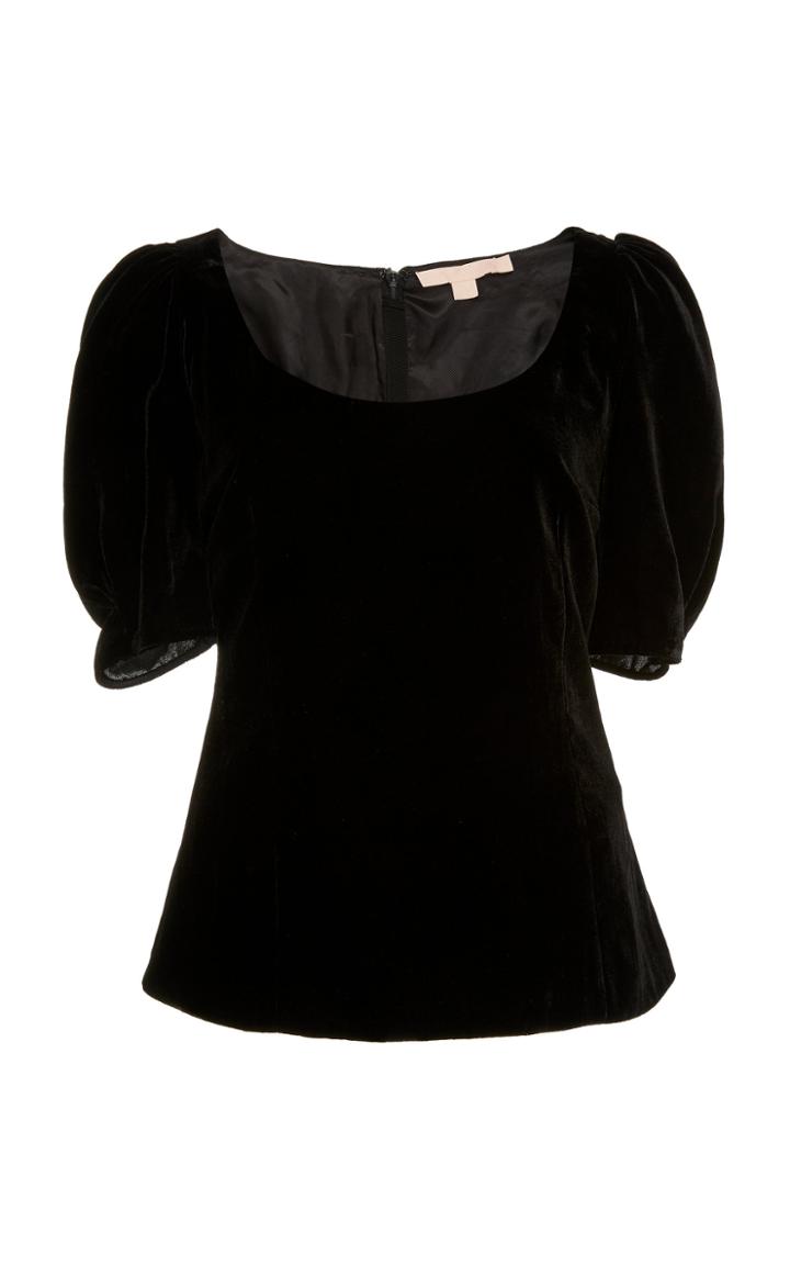 Brock Collection Velvet Scoop Neck Top