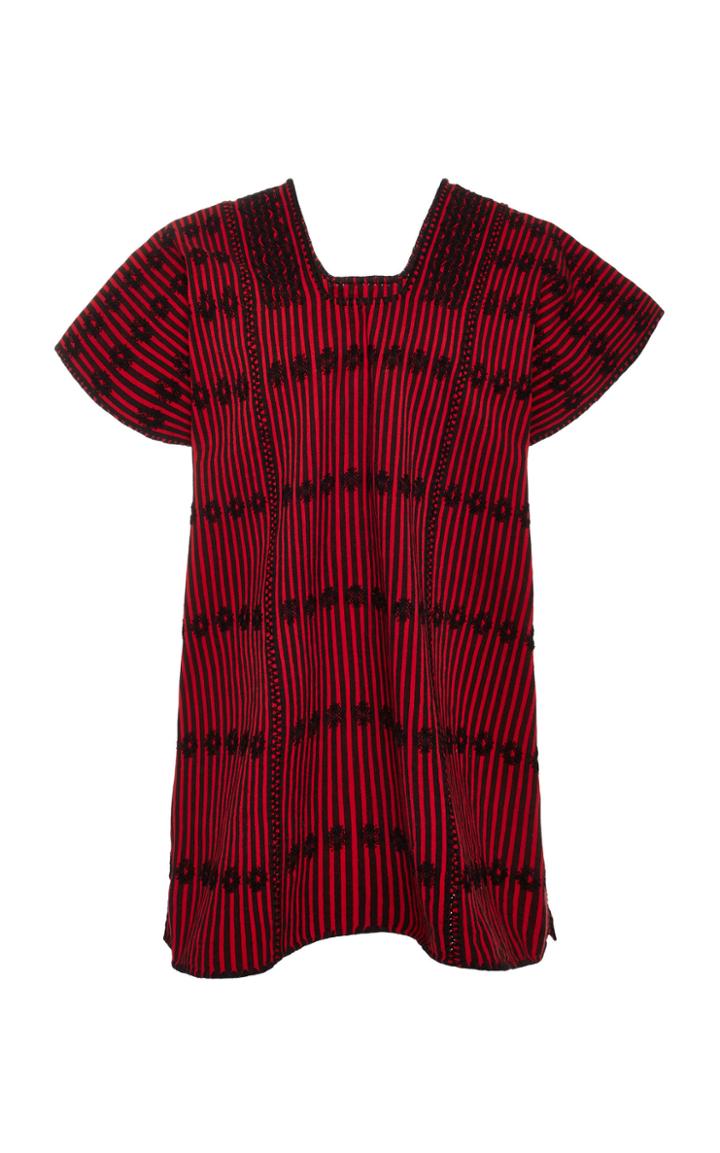 Pippa Holt Red And Black Cotton Mini Caftan
