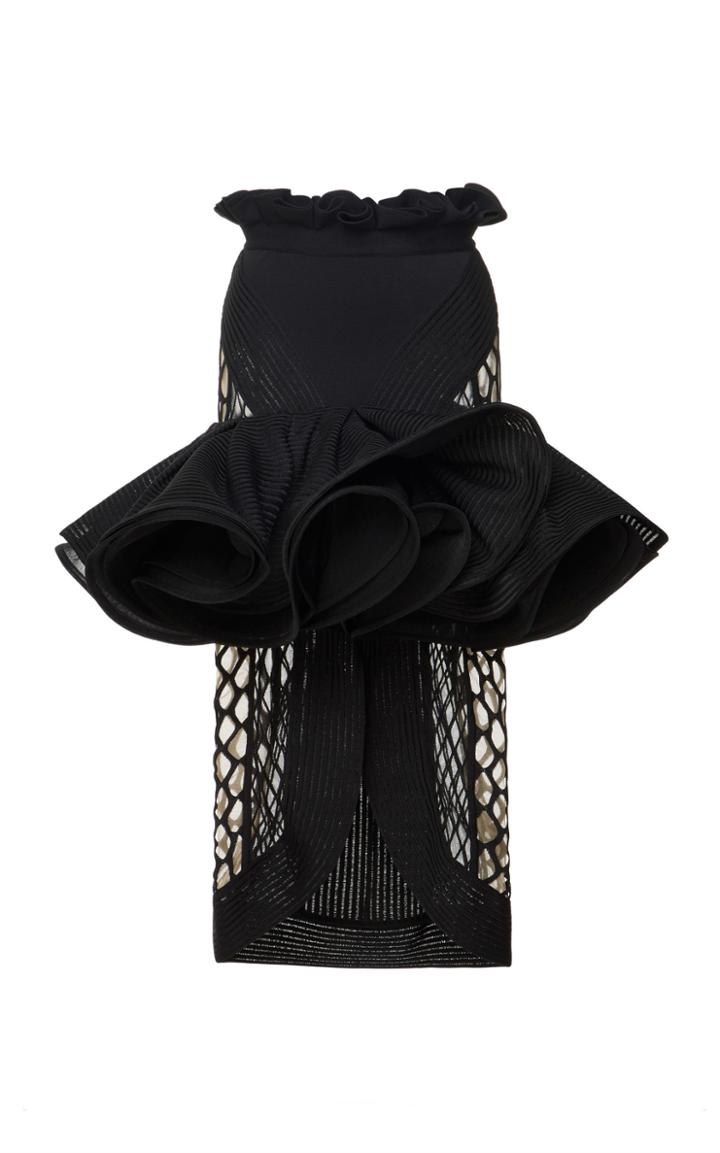 Balmain Ruffled Fishnet Skirt