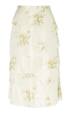 Moda Operandi Brock Collection Tiered Floral-printed Midi Skirt Size: 0