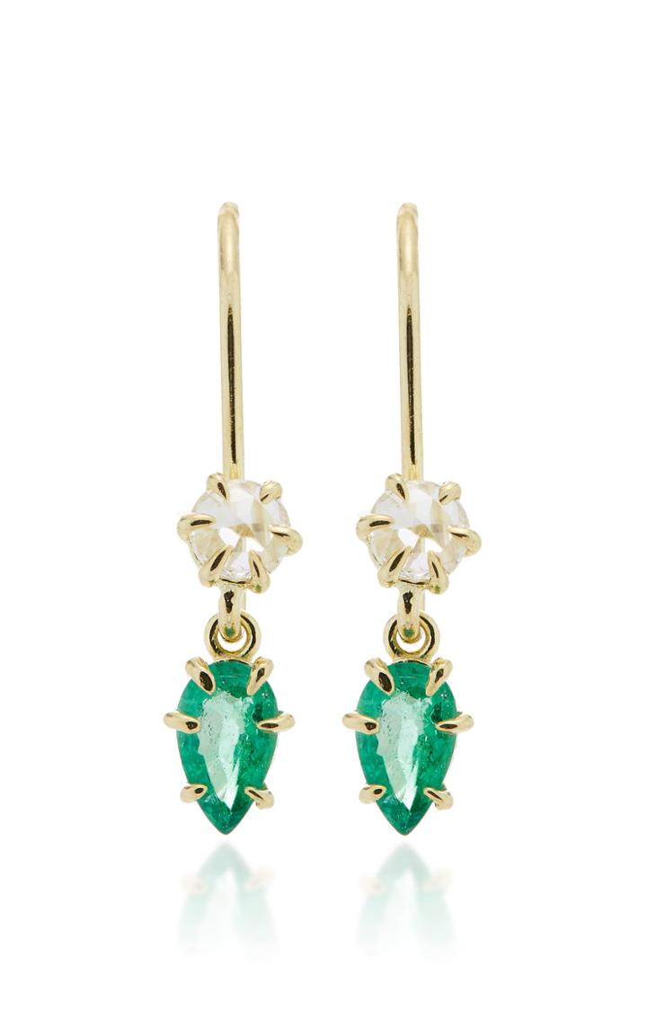 Ila Primary 14k Gold, Diamond And Emerald Earrings
