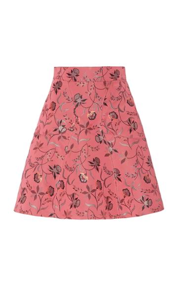 Zac Posen Jacquard Floral Mini Skirt