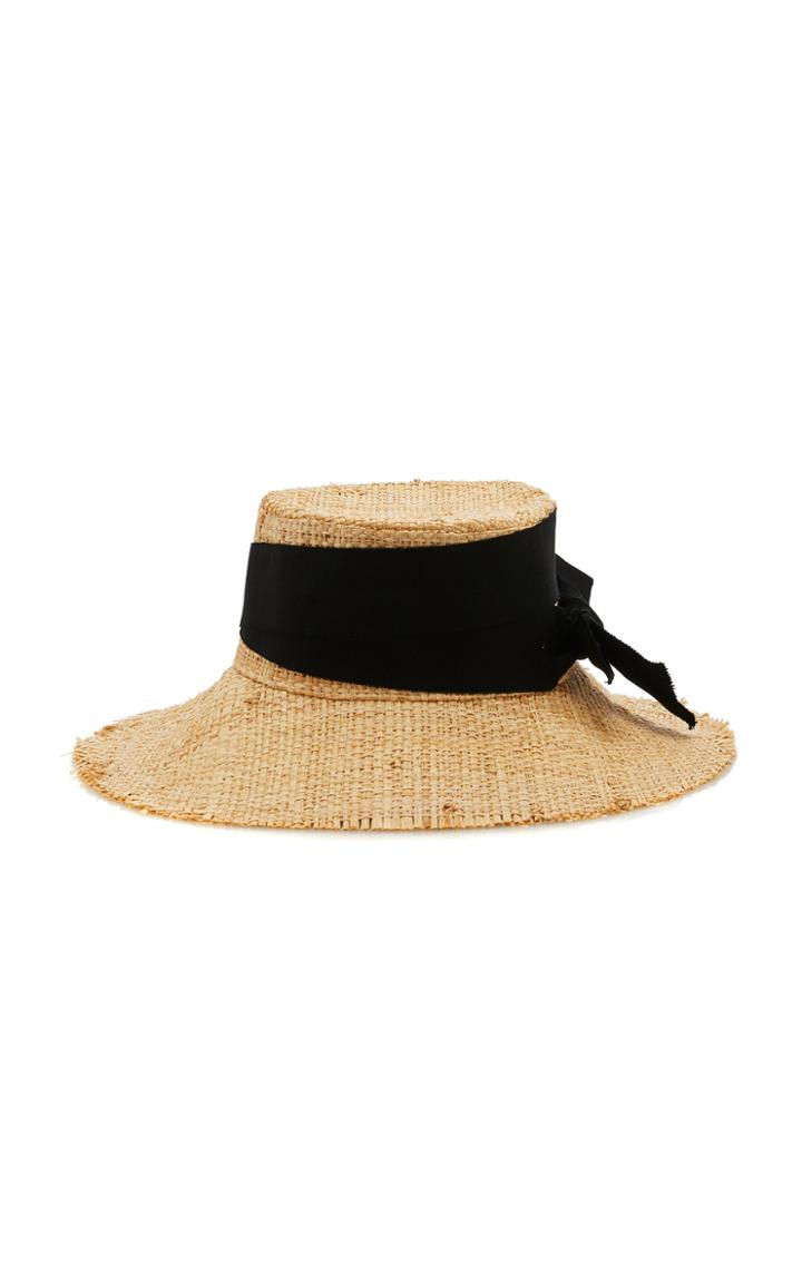 Ruslan Baginskiy Hats Ribbon-trimmed Straw Hat Size: S