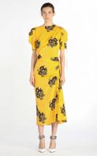 Moda Operandi N21 Tie-detailed Ruched Floral Silk Midi Dress