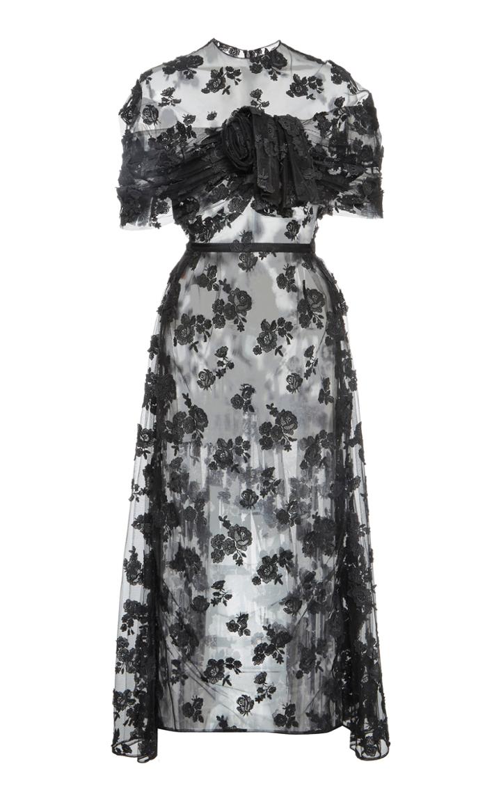 Prada Sheer Cotton-blend Lace Midi Dress