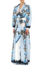 Moda Operandi Alberta Ferretti Printed Silk Habotai Wrap Gown