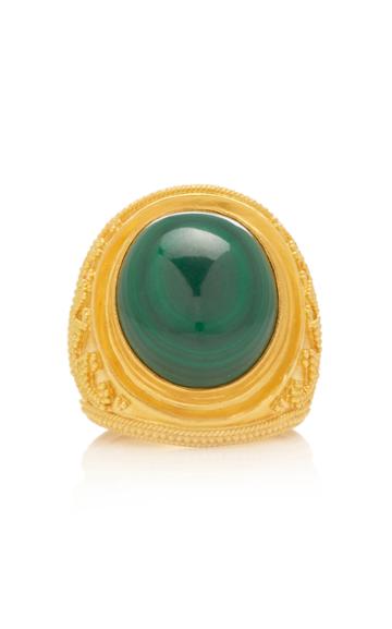 Ilias Lalaounis 18k Gold And Malachite Cabochon Ring
