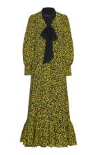 Rokh Floral-patterned Georgette Midi Dress