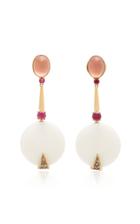 Dorion Soares 18k Gold Ruby Rubelite And Pink Quartz Drop Earrings