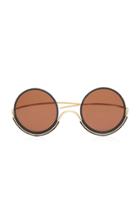 Wires Round-frame Metal Sunglasses