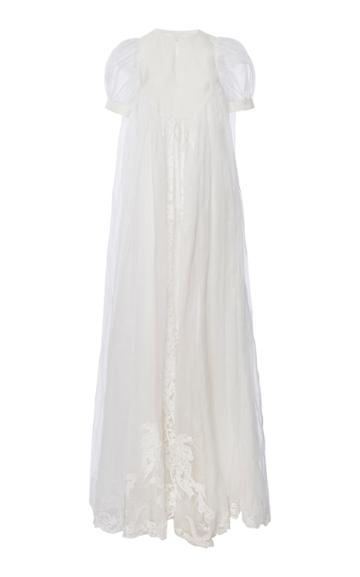 Moda Operandi Loewe Lace-embellished Cotton-blend Gown Size: 34