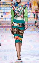 Moda Operandi Dolce & Gabbana Striped Cady Pencil Skirt