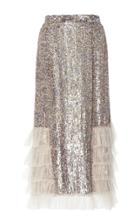 Rodarte Sequin Embellished Ruffled Skirt