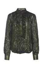 Moda Operandi Rochas Ruffled Silk-cloqu Top Size: 40