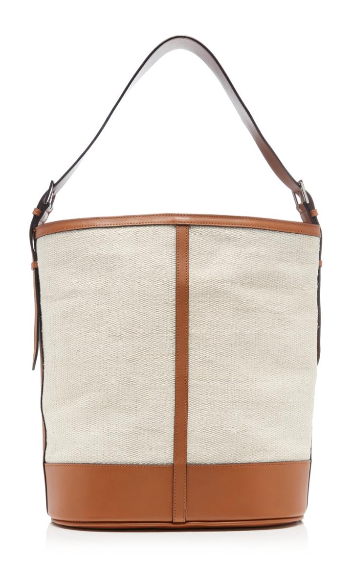 Hunting Season Leather-trimmed Fique And Canvas Tote Bag