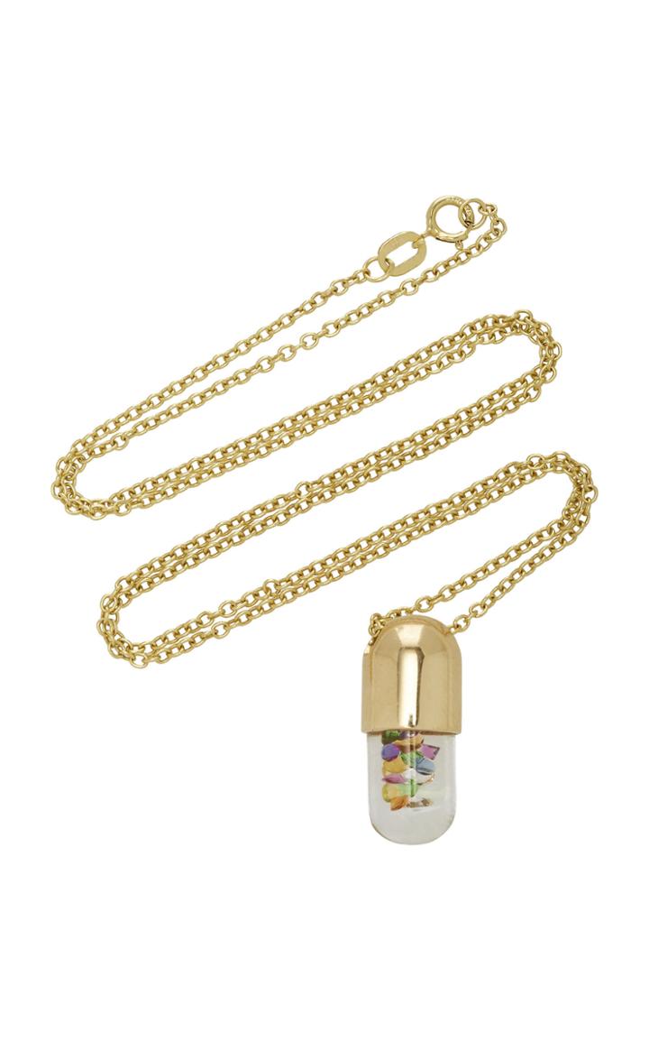 Robinson Pelham Mini Elixir Of Joy 9k Gold Multi-stone Necklace
